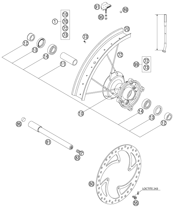Explosionsgrafik VORDERRAD
