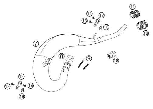 Explosionsgrafik AUSPUFFANLAGE