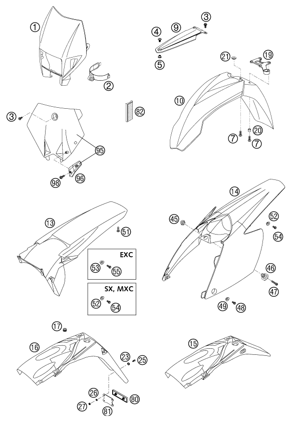 Explosionsgrafik MASKE, KOTFLÜGEL