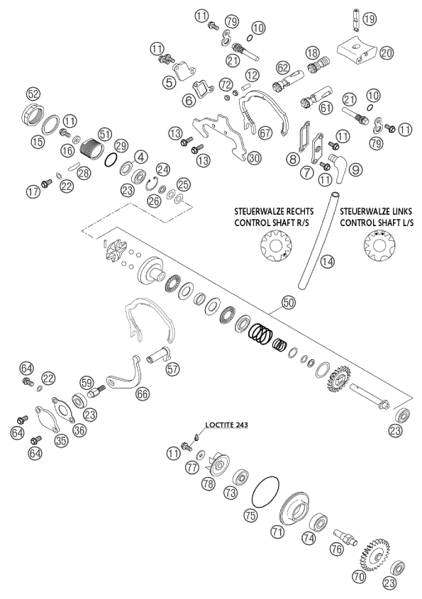 Explosionsgrafik AUSLASSSTEUERUNG