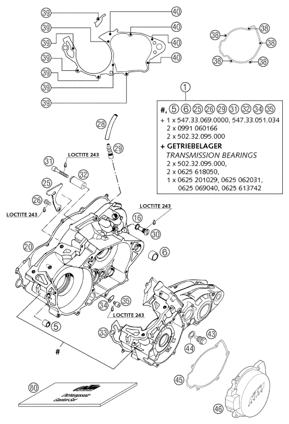 Explosionsgrafik MOTORGEHÄUSE