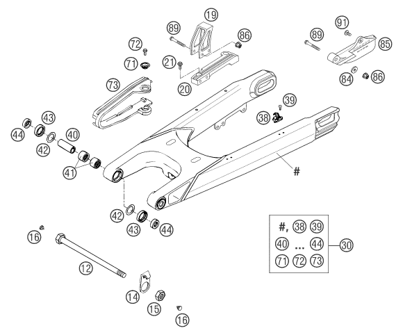 Explosionsgrafik SCHWINGARM