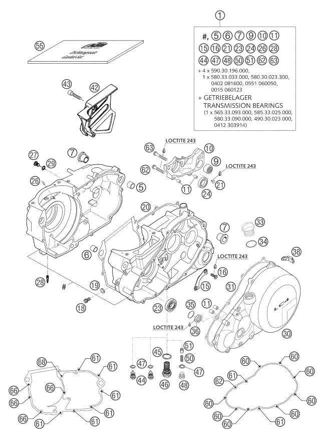 Explosionsgrafik MOTORGEHÄUSE