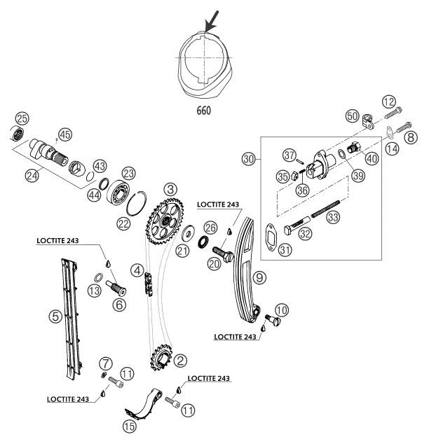 Explosionsgrafik STEUERTRIEB