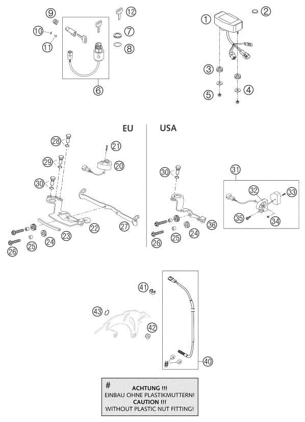 Explosionsgrafik INSTRUMENTE / SCHLOSSSYSTEM