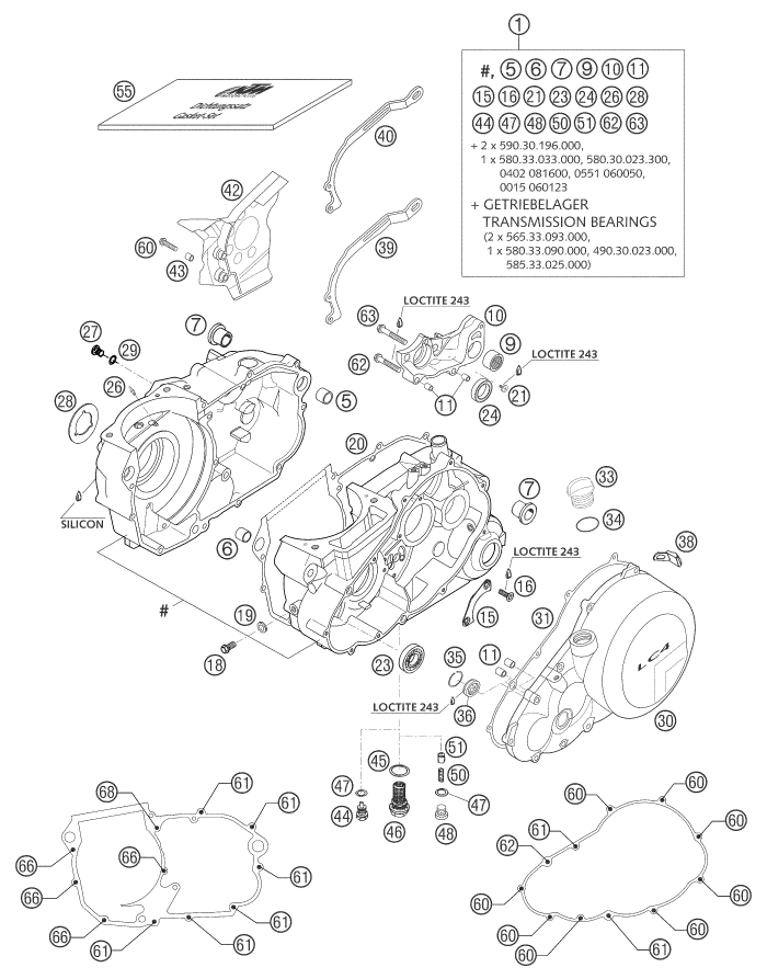Explosionsgrafik MOTORGEHÄUSE