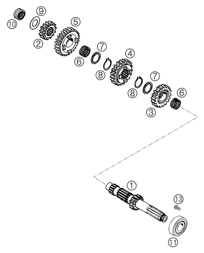 Explosionsgrafik GETRIEBE I - ANTRIEBSWELLE
