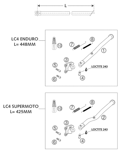 Explosionsgrafik SEITEN- / MITTELSTÄNDER