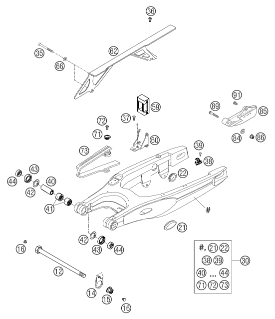 Explosionsgrafik SCHWINGARM