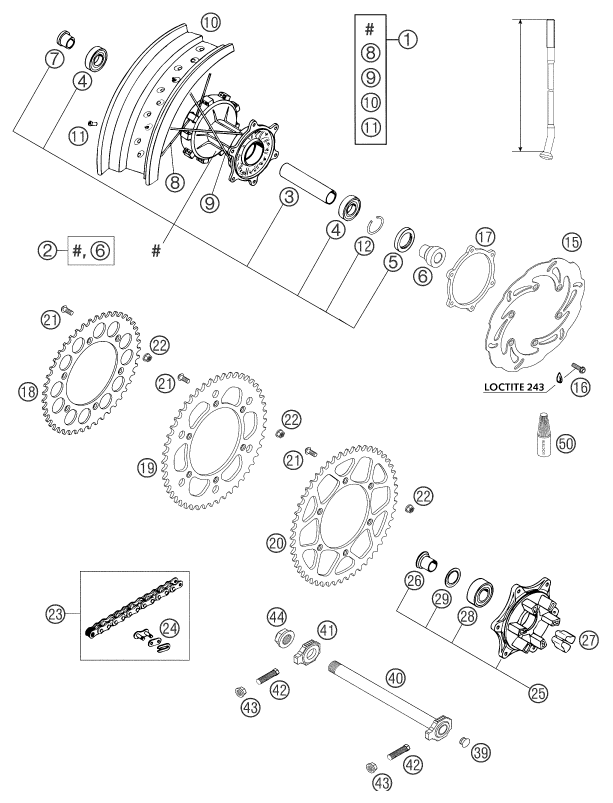Explosionsgrafik HINTERRAD