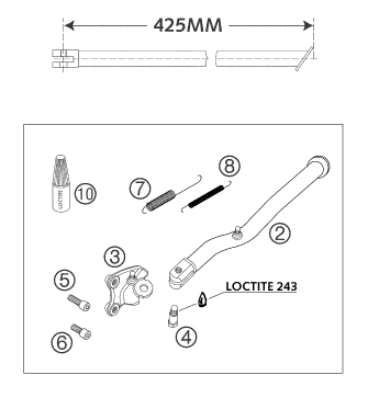 Explosionsgrafik SEITEN- / MITTELSTÄNDER