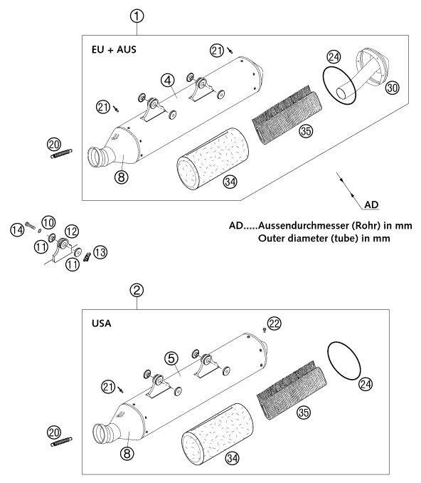 Explosionsgrafik ENDDÄMPFER