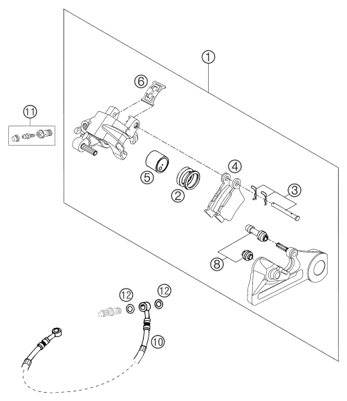 Explosionsgrafik BREMSZANGE HINTEN