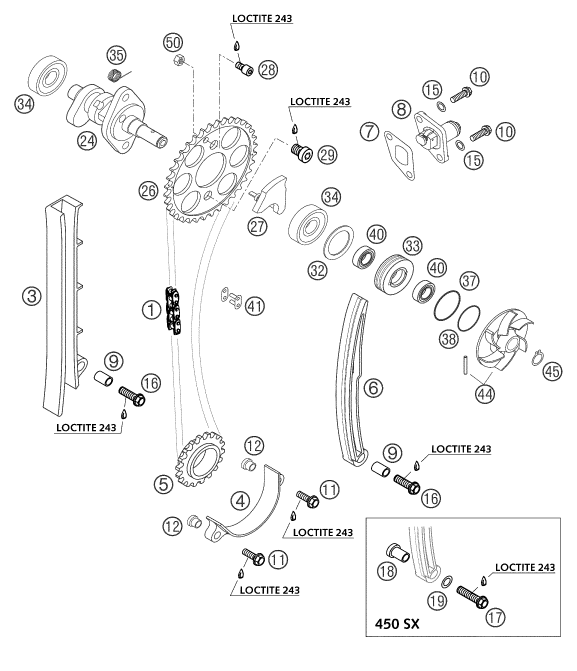 Explosionsgrafik STEUERTRIEB
