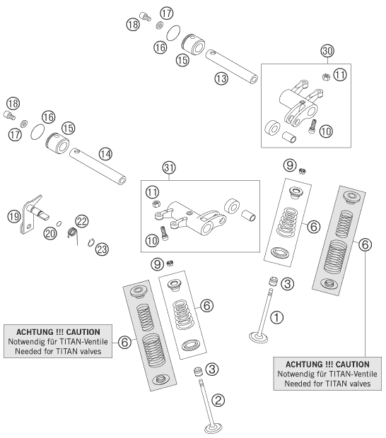 Explosionsgrafik VENTILTRIEB
