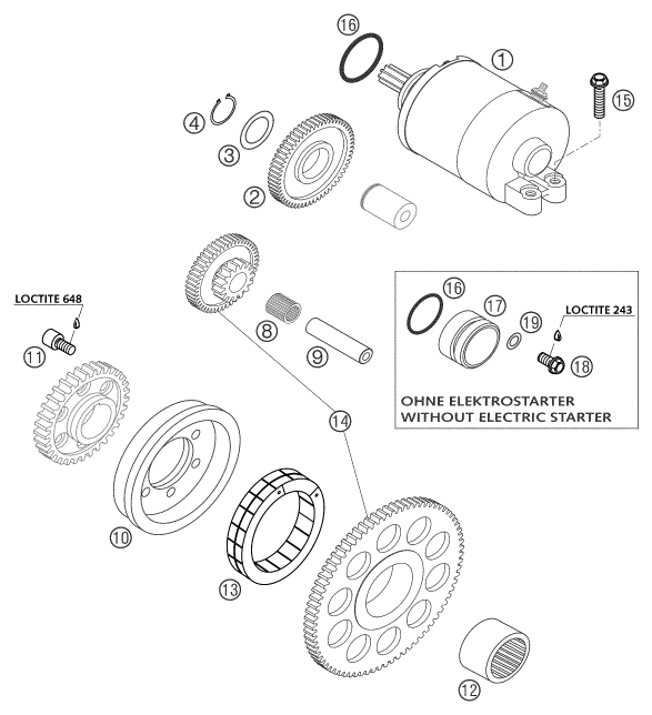 Explosionsgrafik ELEKTROSTARTER