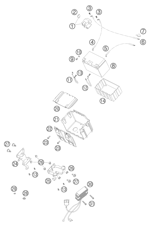 Explosionsgrafik BATTERIE