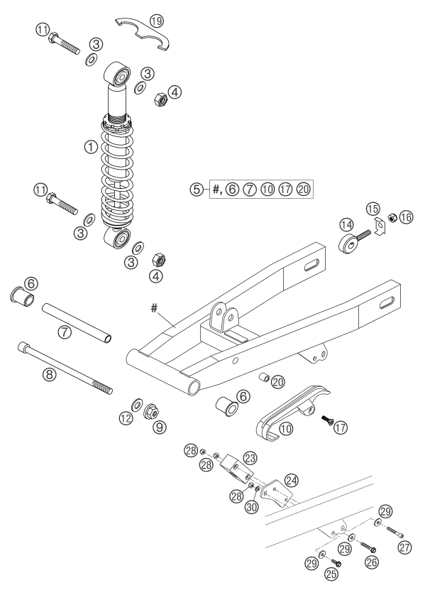 Explosionsgrafik FEDERBEIN