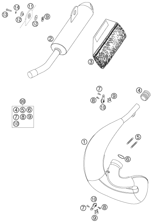 Explosionsgrafik AUSPUFFANLAGE