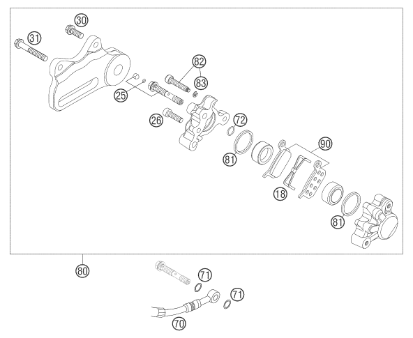 Explosionsgrafik BREMSZANGE HINTEN