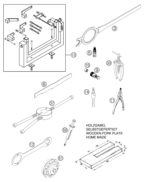 Explosionsgrafik SPEZIALWERKZEUG (Motor)