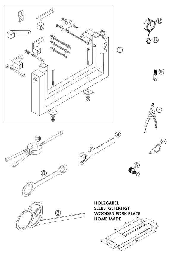 Explosionsgrafik SPEZIALWERKZEUG (Motor)