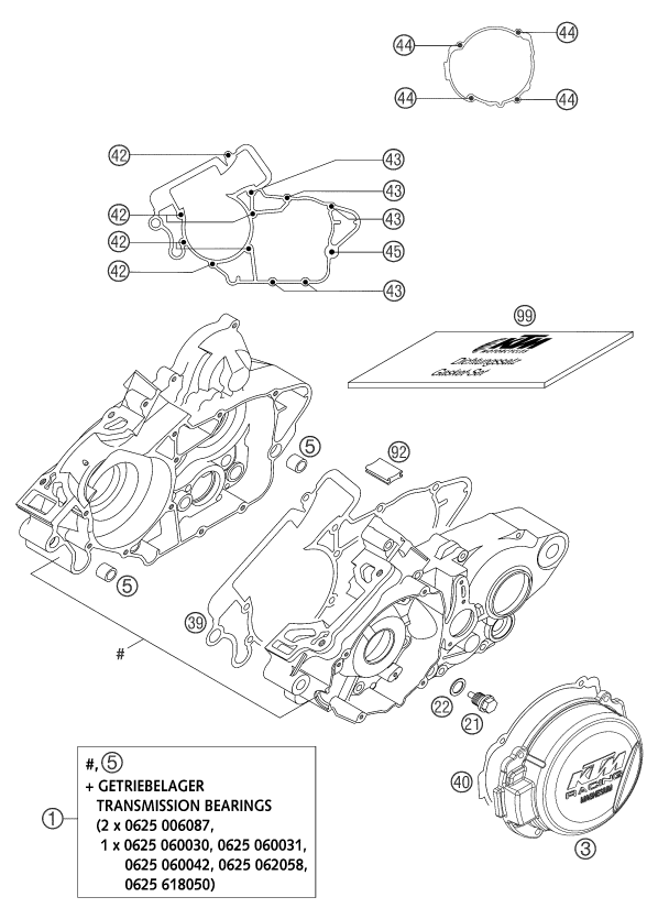 Explosionsgrafik MOTORGEHÄUSE