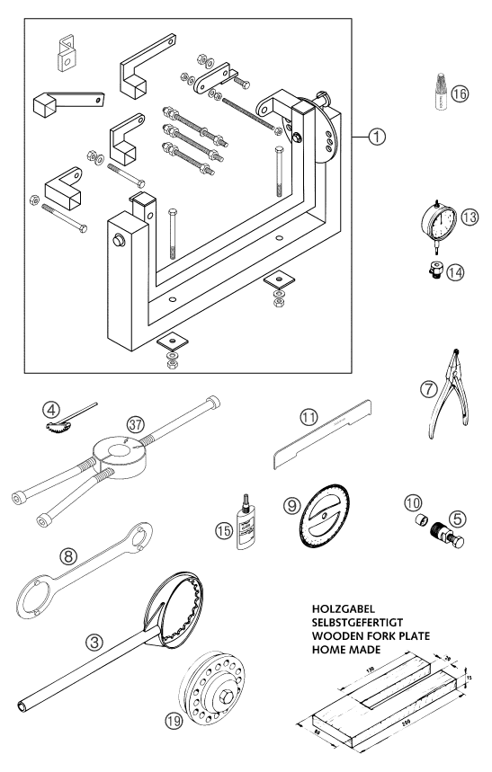 Explosionsgrafik SPEZIALWERKZEUG (Motor)