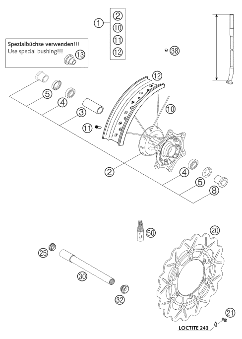 Explosionsgrafik VORDERRAD