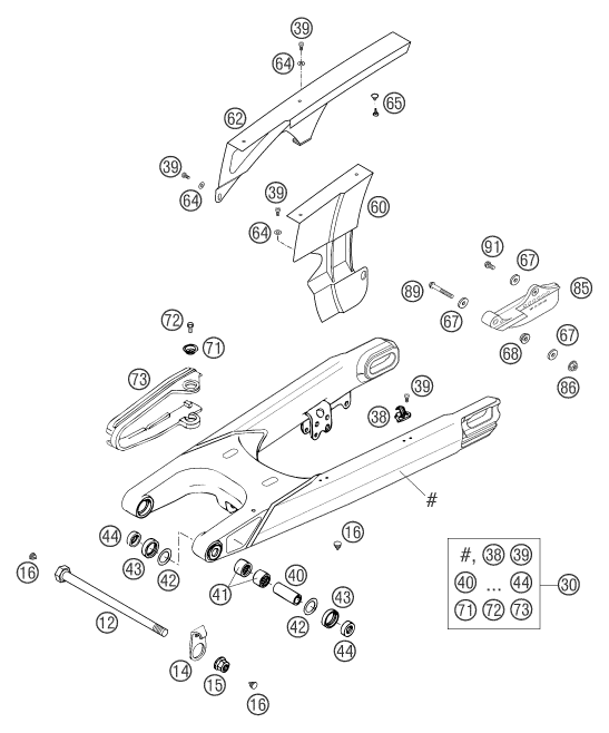 Explosionsgrafik SCHWINGARM