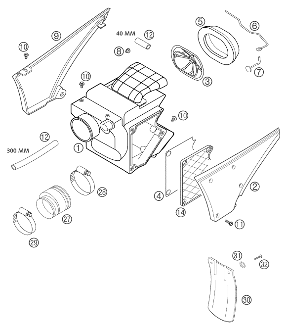 Explosionsgrafik LUFTFILTER
