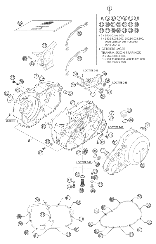 Explosionsgrafik MOTORGEHÄUSE