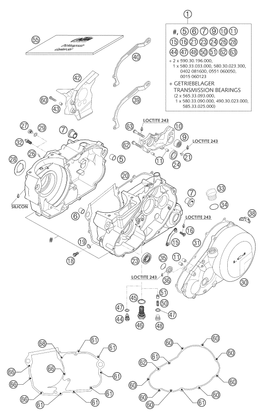 Explosionsgrafik MOTORGEHÄUSE