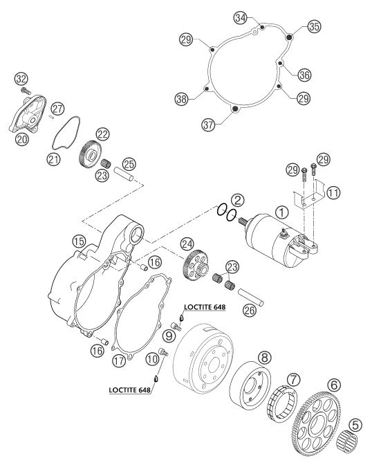 Explosionsgrafik ELEKTROSTARTER
