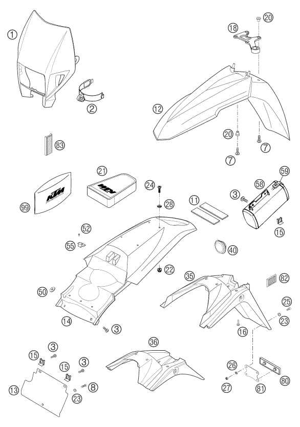 Explosionsgrafik MASKE, KOTFLÜGEL