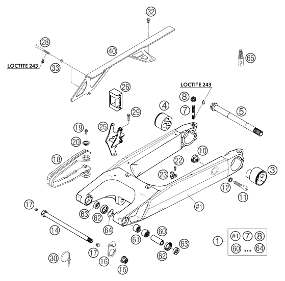 Explosionsgrafik SCHWINGARM