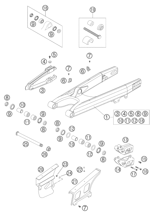 Explosionsgrafik SCHWINGARM