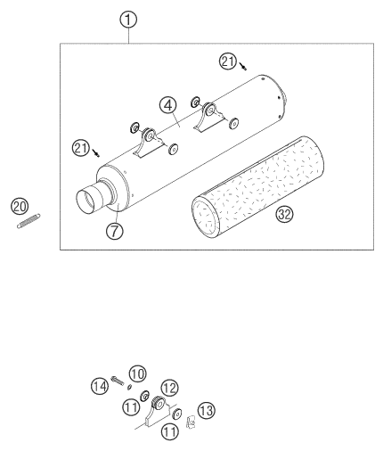Explosionsgrafik ENDDÄMPFER