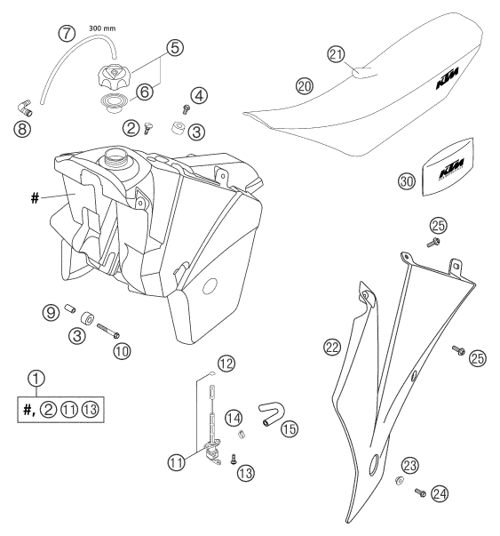 Explosionsgrafik TANK, SITZBANK