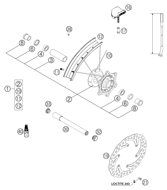 Explosionsgrafik VORDERRAD