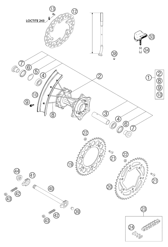 Explosionsgrafik HINTERRAD