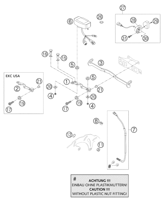 Explosionsgrafik INSTRUMENTE / SCHLOSSSYSTEM