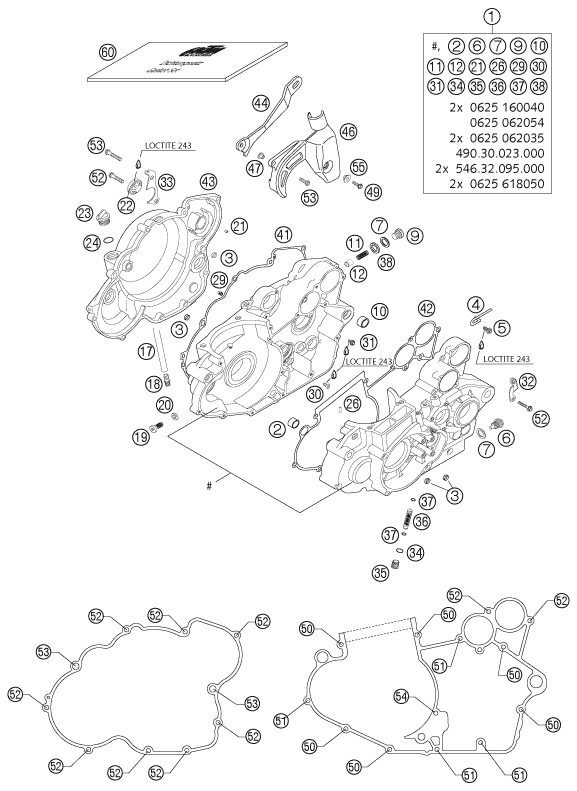 Explosionsgrafik MOTORGEHÄUSE