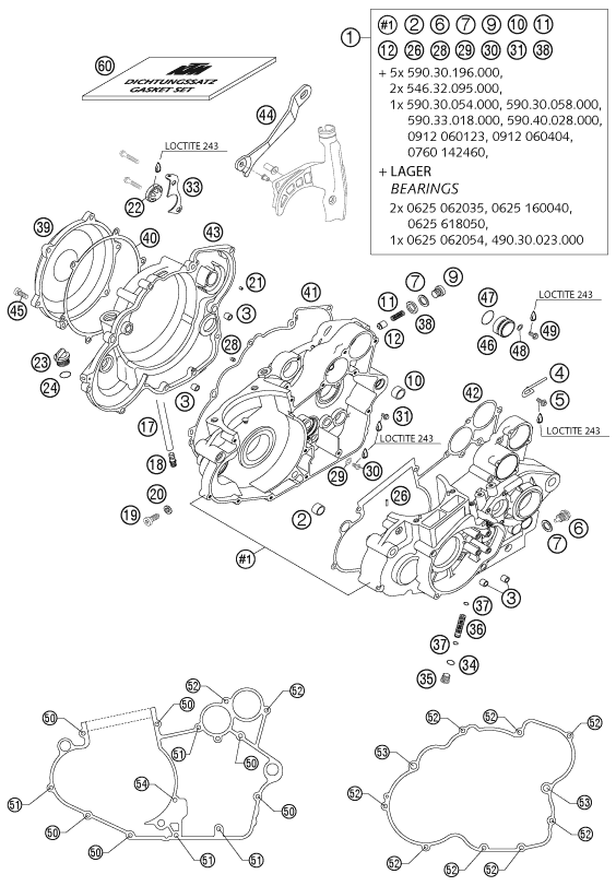 Explosionsgrafik MOTORGEHÄUSE