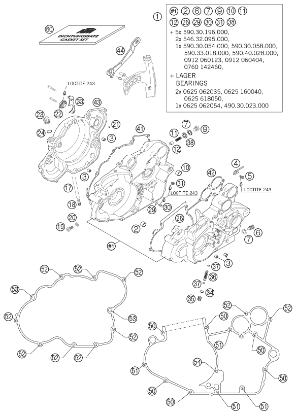 Explosionsgrafik MOTORGEHÄUSE