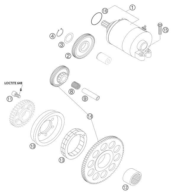 Explosionsgrafik ELEKTROSTARTER