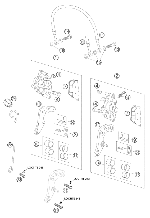 Explosionsgrafik BREMSZANGE VORNE