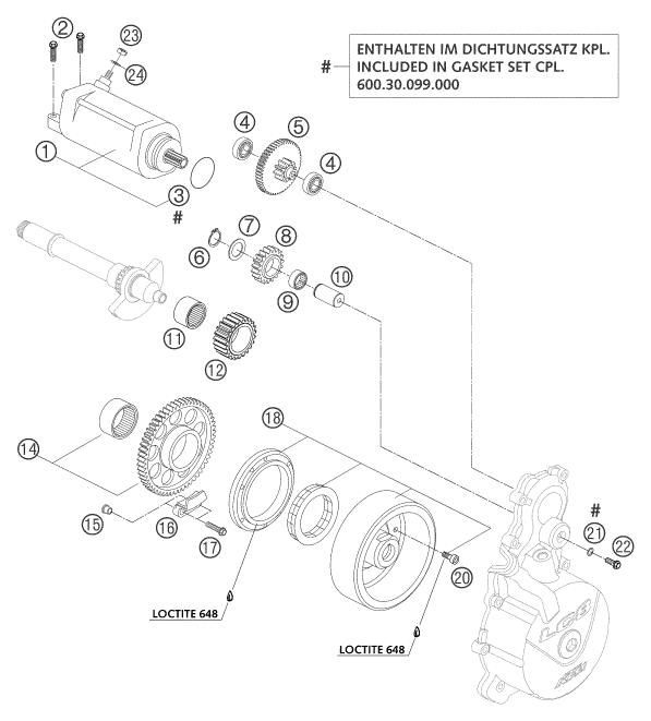 Explosionsgrafik ELEKTROSTARTER