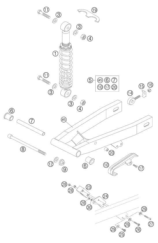 Explosionsgrafik FEDERBEIN