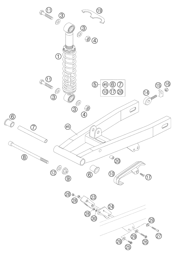 Explosionsgrafik FEDERBEIN